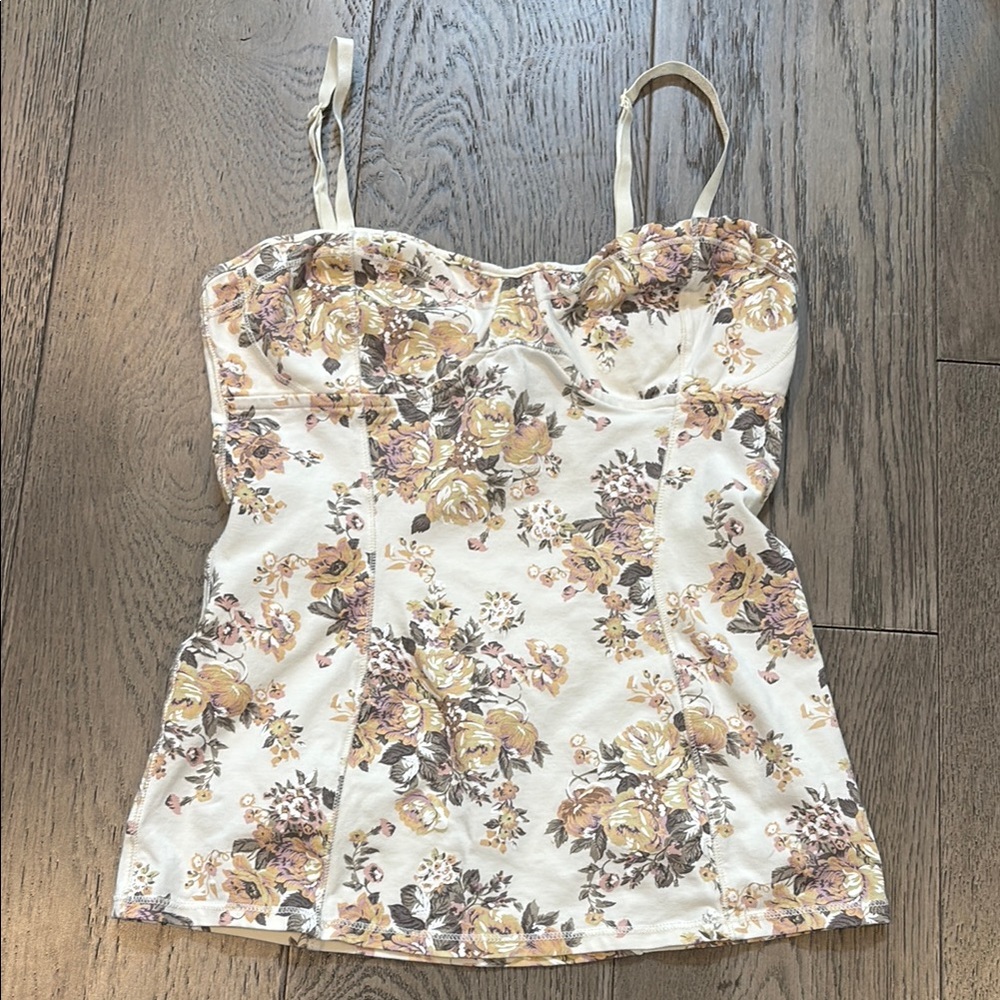 TALULA Sleeveless Bustier Camisole with Floral Print